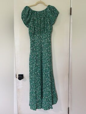 Madewell Green Floral Maxi Dress